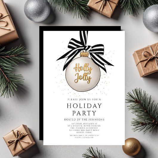 Elegant zwart-wit kerstfeest kaart