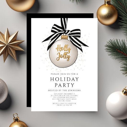 Elegant zwart-wit kerstfeest kaart