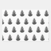 Elegant Zwart Wit Kerstmis Inpakpapier Vel (Voorkant 2)