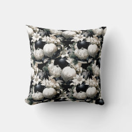 Elegant zwart wit Kerstmis ornament patroon Kussen