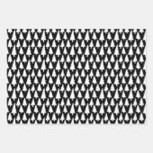 Elegant Zwart Wit Kerstmis Patroon Trio Gift Inpakpapier Vel (Voorkant 2)