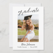 Elegant zwart wit klasse van 2024 foto Afstuderen Kaart (Voorkant)