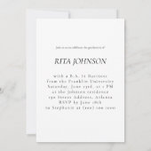 Elegant zwart wit klasse van 2024 foto Afstuderen Kaart (Achterkant)