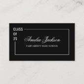 Elegant zwart wit klasse van 25 Afstuderen naam Ka Visitekaartje (Voorkant)