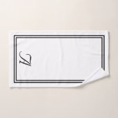 Elegant zwart-wit klassiek monogram bad handdoek (Handdoek)