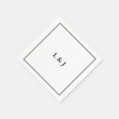 Elegant zwart-wit klassiek schrift trouwfeest servet (Hoek)