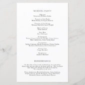 Elegant zwart-wit klassiek trouwprogramma (Achterkant)