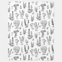 Elegant zwart wit kruiden tuin patroon