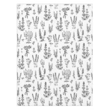 Elegant zwart wit kruiden tuin patroon