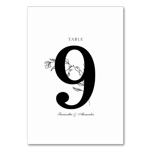 Elegant zwart & wit kuifje kaart (Voorkant)