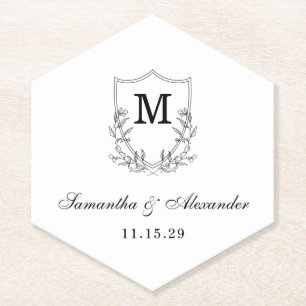 Elegant zwart & wit kuifje kartonnen onderzetters