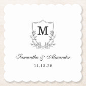 Elegant zwart & wit kuifje kartonnen onderzetters (Voorkant)