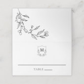 Elegant zwart & wit kuifje plaatskaartje (Buitenkant ongevouwen)