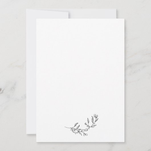 Elegant zwart & wit kuifje save the date (Achterkant)