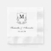 Elegant zwart & wit kuifje servet (Voorkant)