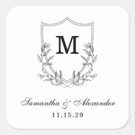 Elegant zwart & wit kuifje vierkante sticker