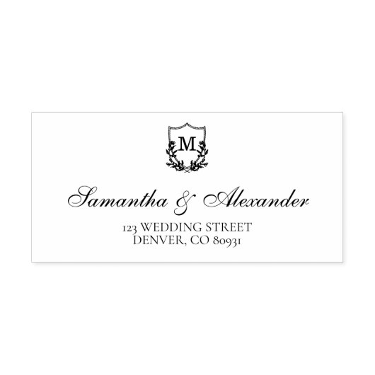 Elegant zwart & wit kuifje  zelfinktende stempel (Design)