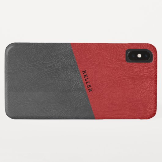 Elegant zwart-wit  kunstleder Case-Mate iPhone case (Achterkant (horizontaal))