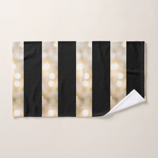 Elegant zwart-wit lampjes stripes moderne afbeeldi bad handdoek (Handdoek)
