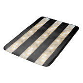 Elegant zwart-wit lampjes stripes moderne afbeeldi badmat (Gekanteld)