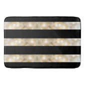 Elegant zwart-wit lampjes stripes moderne afbeeldi badmat (Voorkant)