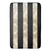 Elegant zwart-wit lampjes stripes moderne afbeeldi badmat (Voorkant Verticaal)