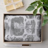 Elegant  zwart wit land Frans toilet Tissuepapier (Geschenk)