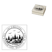 Elegant zwart-wit landschapsretouradres rubberstempel (Gestempeld)