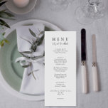 Elegant Zwart & Wit Let's Eat Script Bruiloft Menu<br><div class="desc">Een modern en elegant minimalistisch chique bruiloft zwart-wit dinermenu. Wat chic sjabloon ontwerp van witte stevige achtergrond en zwarte typografie kenmerkt. Laten we woorden eten in een elegant,  chique,  zwarte kalligrafie script. Pak het en maak je huwelijksmenu chique en stijlvol.</div>