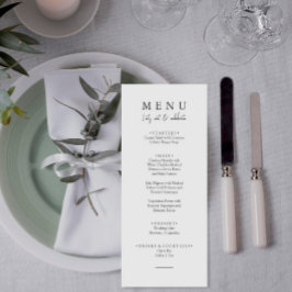 Elegant Zwart & Wit Let's Eat Script Bruiloft Menu