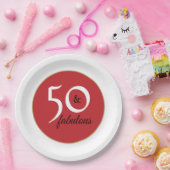 Elegant Zwart Wit Letters 50ste Verjaardagsfeest Papieren Bordje (Feest)