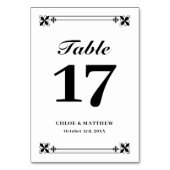 Elegant zwart wit Lijst namen en trouwdatum Kaart (Voorkant)