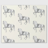 Elegant Zwart Wit Lipizzaner Paard Cadeaupapier (Vlak)