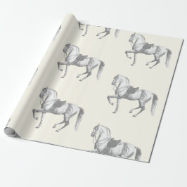 Elegant Zwart Wit Lipizzaner Paard Cadeaupapier
