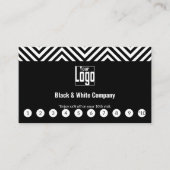 Elegant zwart-wit Logo Social Media Call Klantenkaartje (Voorkant)