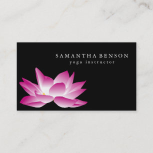 Elegant zwart-wit Lotus Flower Logo Yoga Busin Visitekaartje