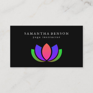 Elegant zwart-wit Lotus Flower Logo Yoga Busin Visitekaartje