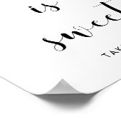 Elegant zwart-wit Love is een lief trouwbord Poster (Hoek)