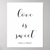 Elegant zwart-wit Love is een lief trouwbord Poster (Voorkant)