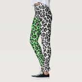 Elegant Zwart Wit Luipaard Dierenprint Leggings (Links)