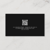 Elegant zwart-wit luxe Minimale QR-CODE Busin Visitekaartje (Achterkant)