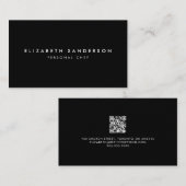 Elegant zwart-wit luxe Minimale QR-CODE Busin Visitekaartje (Voorkant / Achterkant)