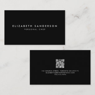 Elegant zwart-wit luxe Minimale QR-CODE Busin Visitekaartje