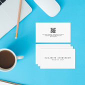 Elegant zwart-wit luxe minimale QR-CODE Visitekaartje