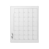 Elegant zwart wit Maandelijkse Kalender Planner Notitieblok (Linkerzijde)