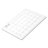 Elegant zwart wit Maandelijkse Kalender Planner Notitieblok (Schuin)