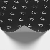 Elegant zwart wit Magen David patroon Chanoeka Cadeaupapier (Hoek)