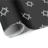 Elegant zwart wit Magen David patroon Chanoeka Cadeaupapier (Rol Hoek)
