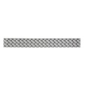 Elegant zwart wit Magnolia bloem betegeld Satijnen Lint (Voorkant)