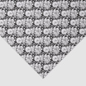 Elegant zwart wit Magnolia bloem betegeld Tissuepapier (Detail)